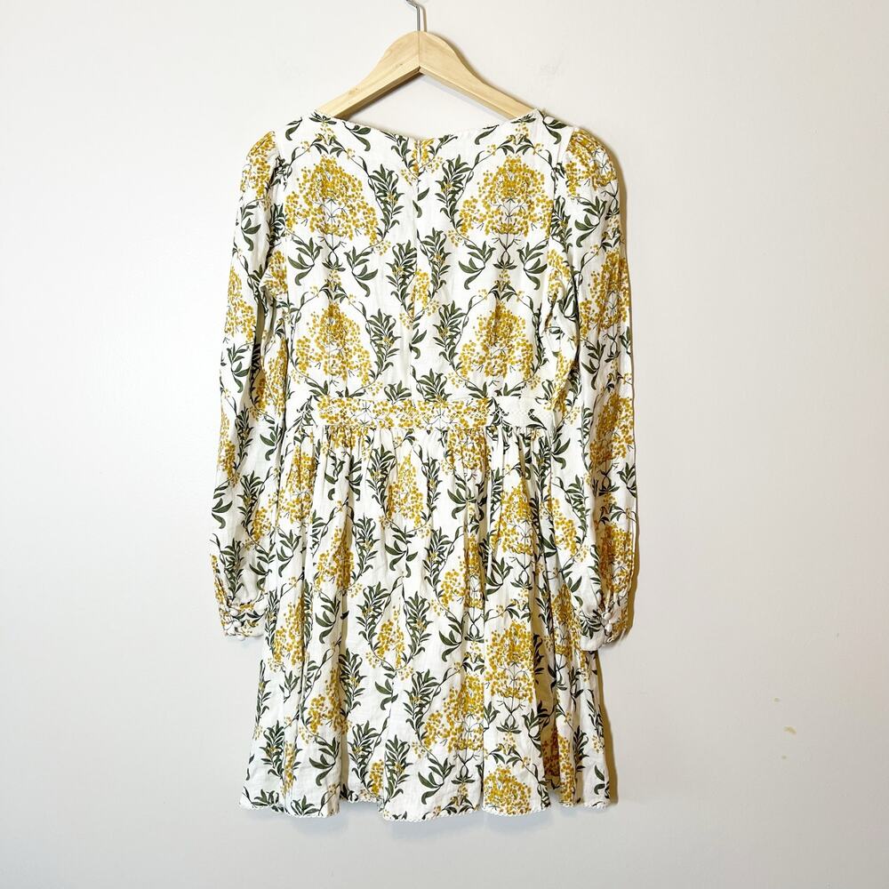 Agua by Agua Bendita Curuba Floral-Print Linen Mini Dress Sz Med - Picture 9 of 13